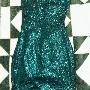 Sparkling Teal Sequin Dress